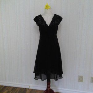 black chiffon and lace dress